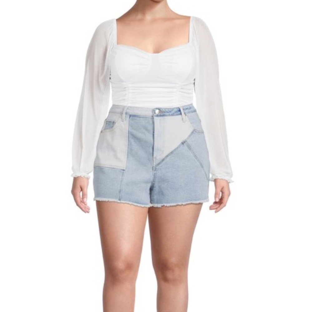 Madden NYC two tone denim shorts